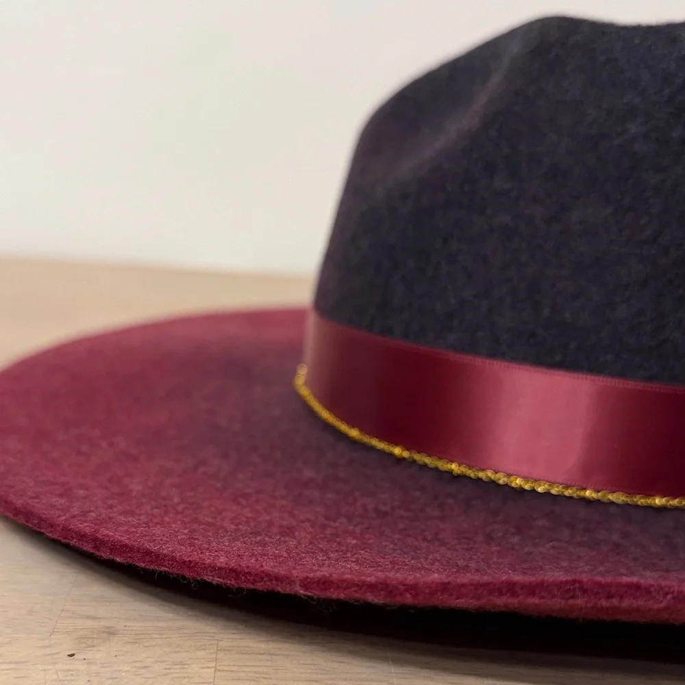 Trina Turk Burgundy and Black Wool Hat - Picture 6 of 15